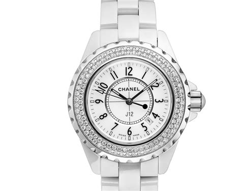 Reloj chanel j12 diamond white ceramic para mujer h0967